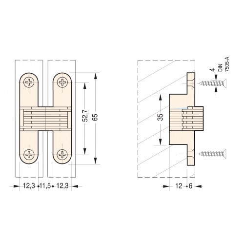 CERNIERA A SCOMPARSA PER MOBILI CEAM 499 OTTONE