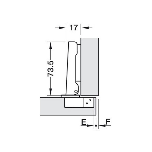CERNIERA HAFELE F.35 COLLO PIANO AMMORTIZZATA