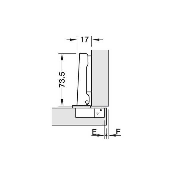 CERNIERA HAFELE F.35 COLLO PIANO AMMORTIZZATA