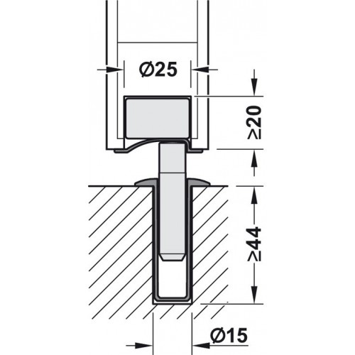 FERMAPORTA A PAVIMENTO MAGNETICO CROMATO SPAZZOLATO - HAFELE