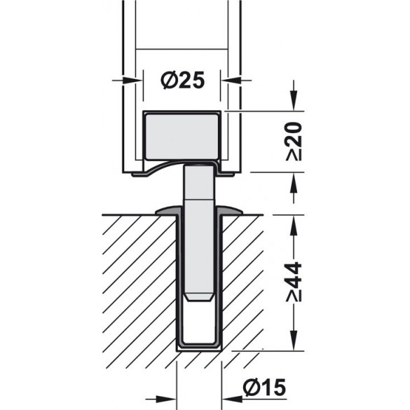 FERMAPORTA A PAVIMENTO MAGNETICO BIANCO - HAFELE