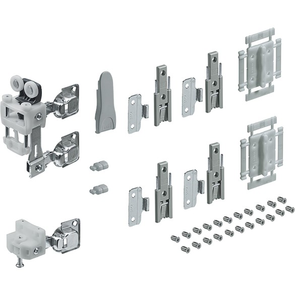 KIT GUARNITURA PER ANTE DI MOBILI A LIBRO WINGLINE L MAX 25KG PUSH SX - HETTICH