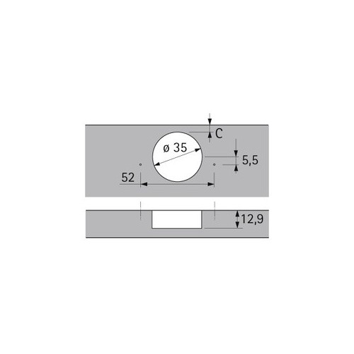 CERNIERA SENSYS HETTICH F.35 COLLO PIANO AMMORTIZZATA