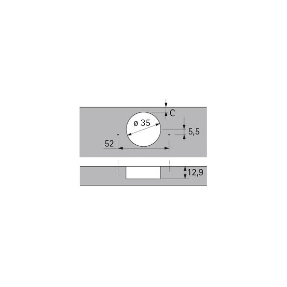 CERNIERA SENSYS HETTICH F.35 COLLO PIANO AMMORTIZZATA
